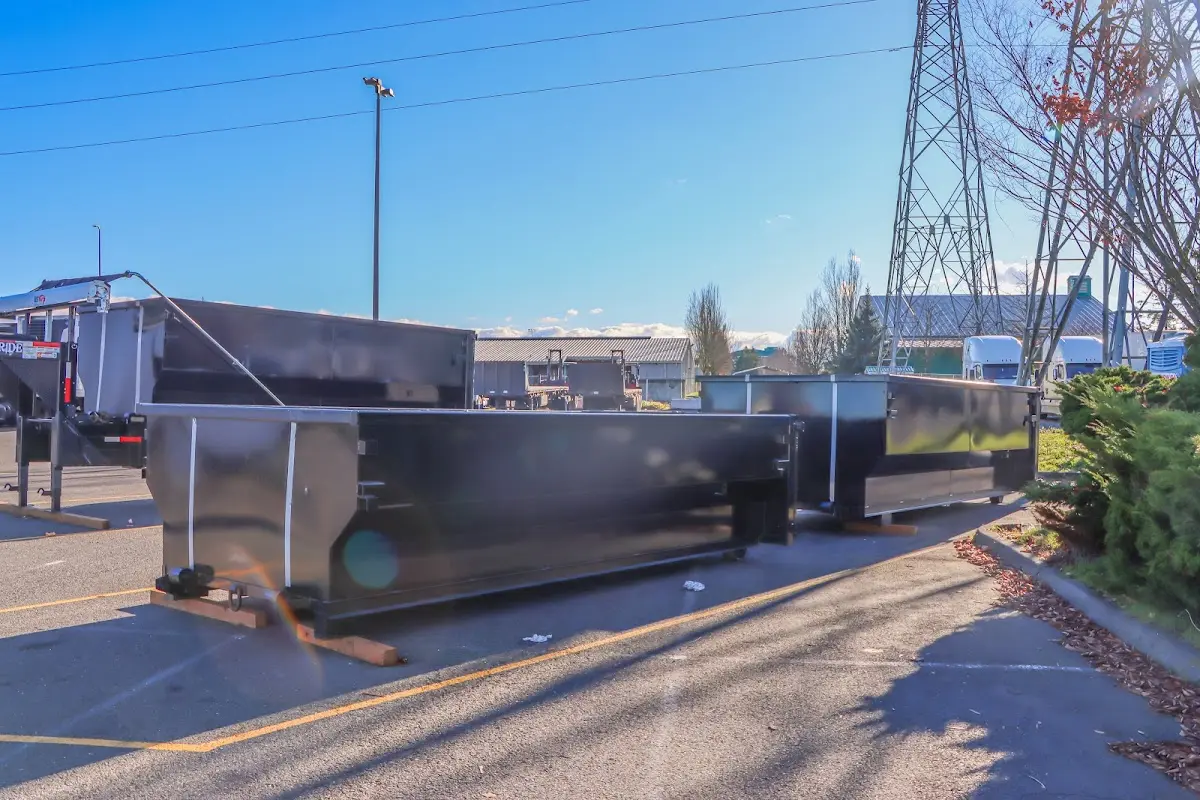 Roll-off dumpster ready for waste disposal at job site for 6 Yard Dumpster Rental in Blair